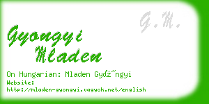 gyongyi mladen business card